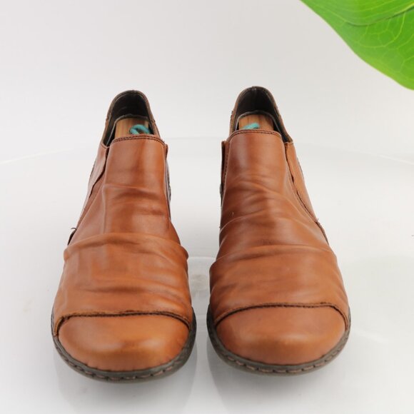 Reiker Women Louise Boot Size 37 6 Tan Brown Leather Comfy Low Block Heel Bootie - Picture 3 of 12